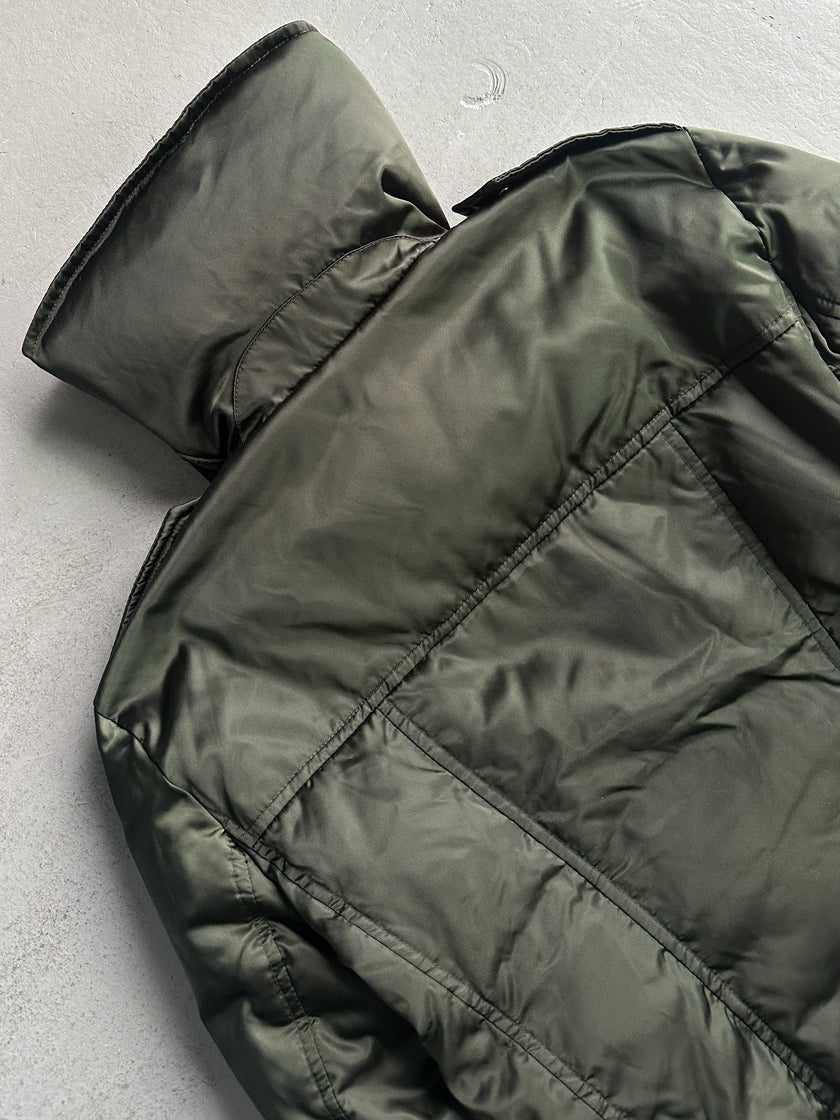 EMPORIO ARMANI - early 2000s ASYMMETRICAL FRONT CLOSURE FUNNEL NECK JACKET