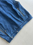 1980s ASYMMETRICAL CLOSURE DENIM GILET