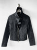 EMPORIO ARMANI - F/W 2009 TEXTURED JACKET WITH RUFFLED COLLAR AND ZIP DETAILS