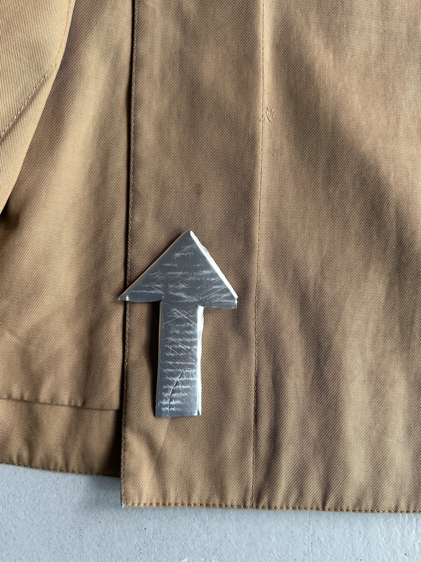 HERMÈS - 1970s MANDARIN COLLAR TRENCH COAT