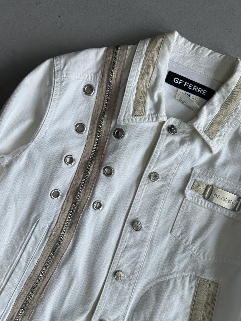 GIANFRANCO FERRÉ - 1990s ZIP DETAIL FRONT DENIM JACKET