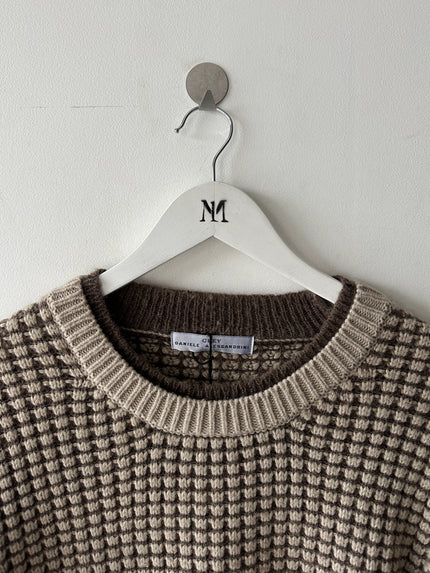 DANIELE ALESSANDRINI - 2000s CREW NECK TWO TONE KNIT JUMPER