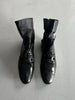 MARITHÉ + FRANÇOIS GIRBAUD - early 2000s SOFT LEATHER ANKLE BOOTS WITH LACE WRAPAROUND DETAILING