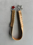 ANDREW MACKENZIE - 2000s STAR BUCKLE LOGO LEATHER BELT