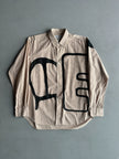 COMME DES GARÇONS SHIRT - F/W 2013 MICRO CHECK PATTERN SHIRT WITH OVERSIZED GRAPHIC AT FRONT