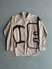 COMME DES GARÇONS SHIRT - F/W 2013 MICRO CHECK PATTERN SHIRT WITH OVERSIZED GRAPHIC AT FRONT