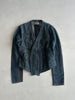 RICK OWENS SLAB - A/W 2003 SLIM FIT WAXED DENIM JACKET