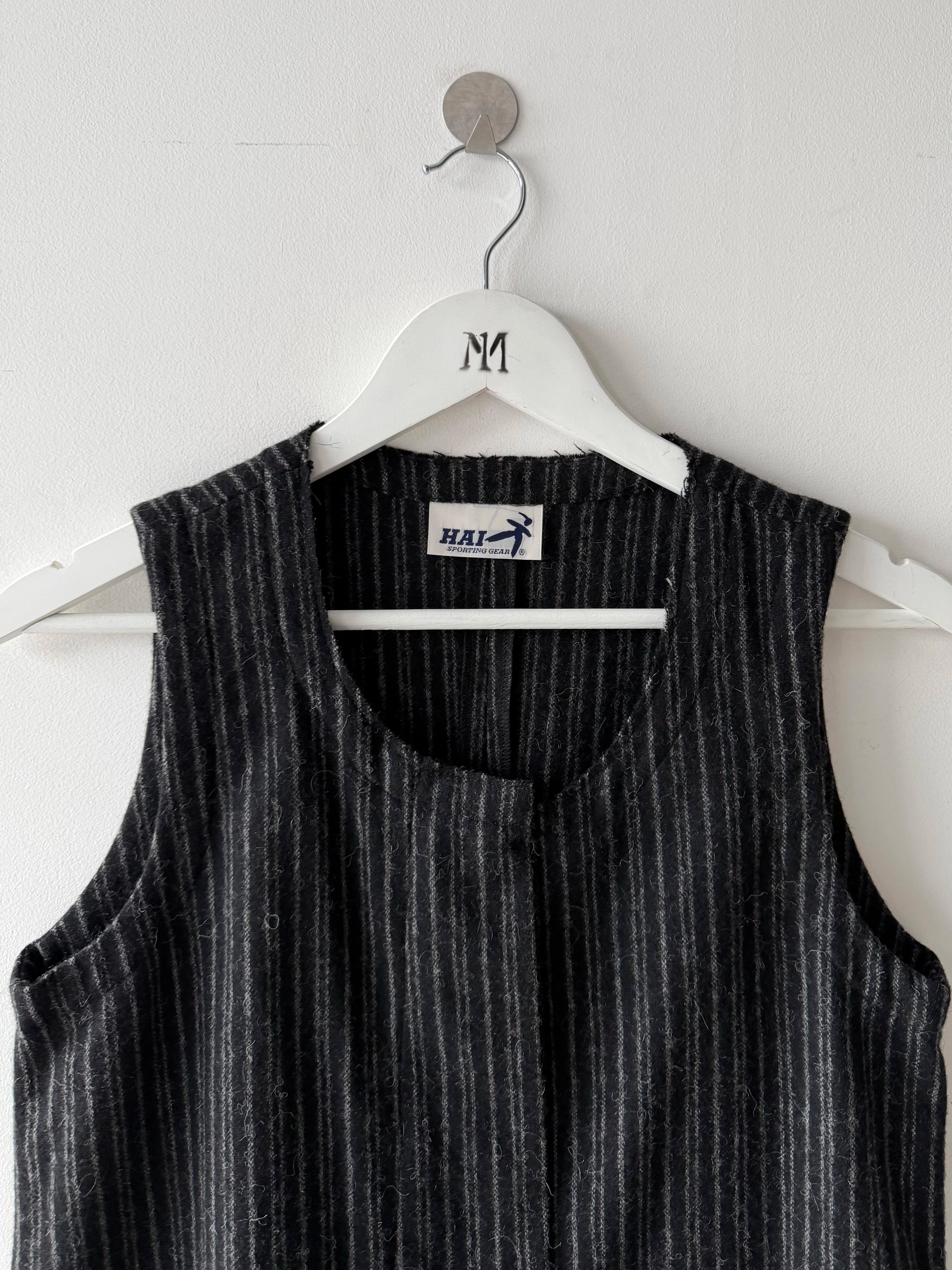ISSEY MIYAKE HAI - 1980s PINSTRIPED VEST TOP