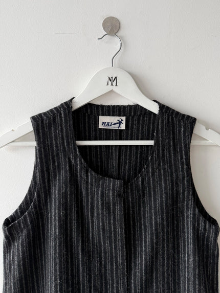ISSEY MIYAKE HAI - 1980s PINSTRIPED VEST TOP