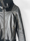 JAPANESE LABEL - late 1990s LEATHER JACKET WITH KNITTED HEM AND ZIP AT BACK