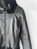 JAPANESE LABEL - late 1990s LEATHER JACKET WITH KNITTED HEM AND ZIP AT BACK