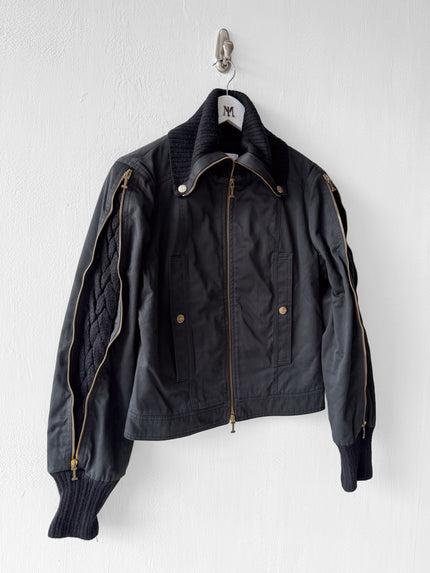 ICEBERG  - circa F/W 2003 STRAIGHT FIT JACKET WIT ZIP DETAILS AND KNIT INSERTS AT SLEEVE