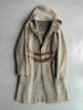 COP COPINE - 2000s RELAXED TEXTURED COAT WITH CROSSED DOUBLE LEATHER BELT