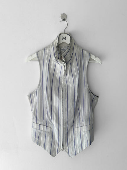YOHJI YAMAMOTO -  late 2010s STRIPED VEST WITH TWO WAY FRONT ZIP