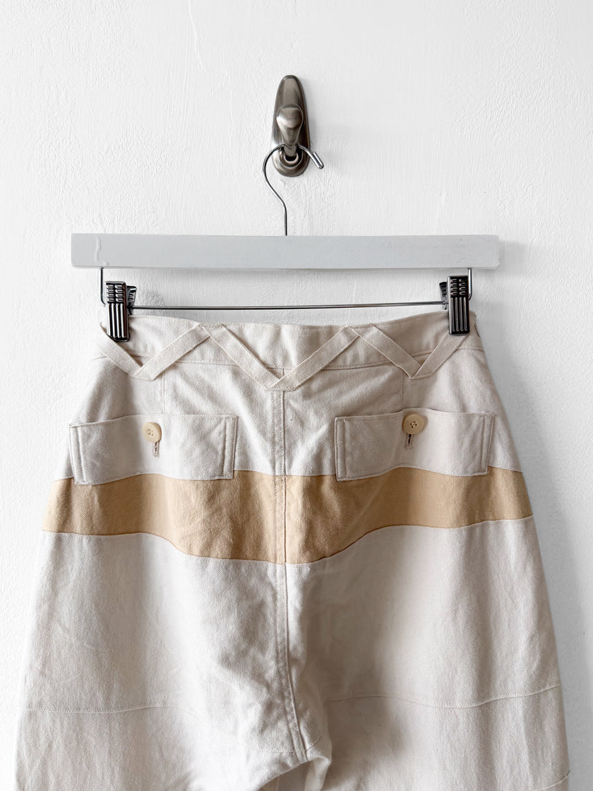 ISSEY MIYAKE - S/S 1997 PANELLED TROUSERS WITH GEOMETRIC BELT LOOPS DETAILING
