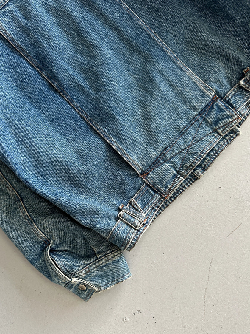 KRIZIA - 1980s DOUBLE BREASTED DENIM BOMBER JACKET