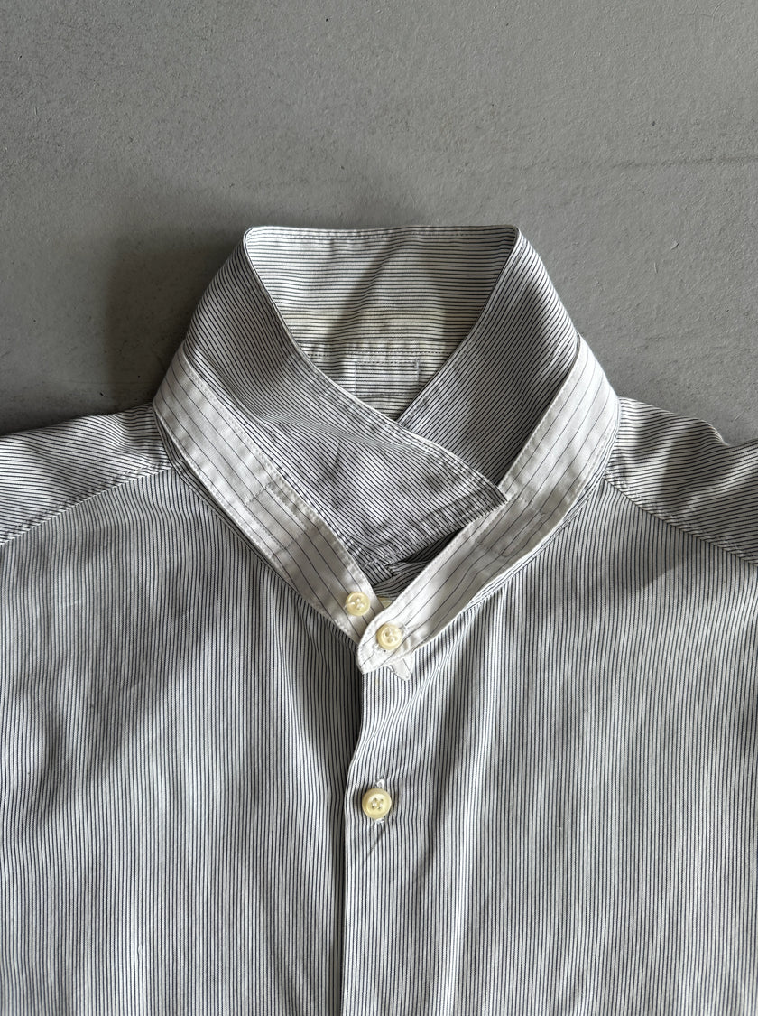 NEIL BARRETT - 2000s DOUBLE SLEEVE STRIPED SHIRT