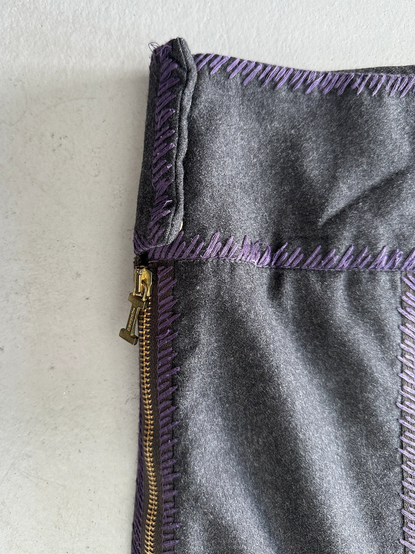 ICEBERG - 1990s MULTI ZIP MIDI SKIRT