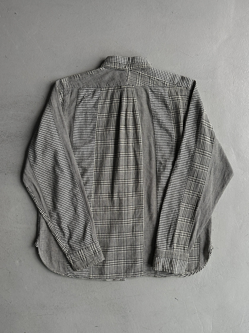 JAPANESE LABEL 1990s HOUNDSTOOTH AND PLAID LONG SLEEVE SHIRT