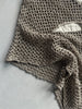 1990s OPEN KNIT HOODED CARDIGAN WITH LINEN DETAILS