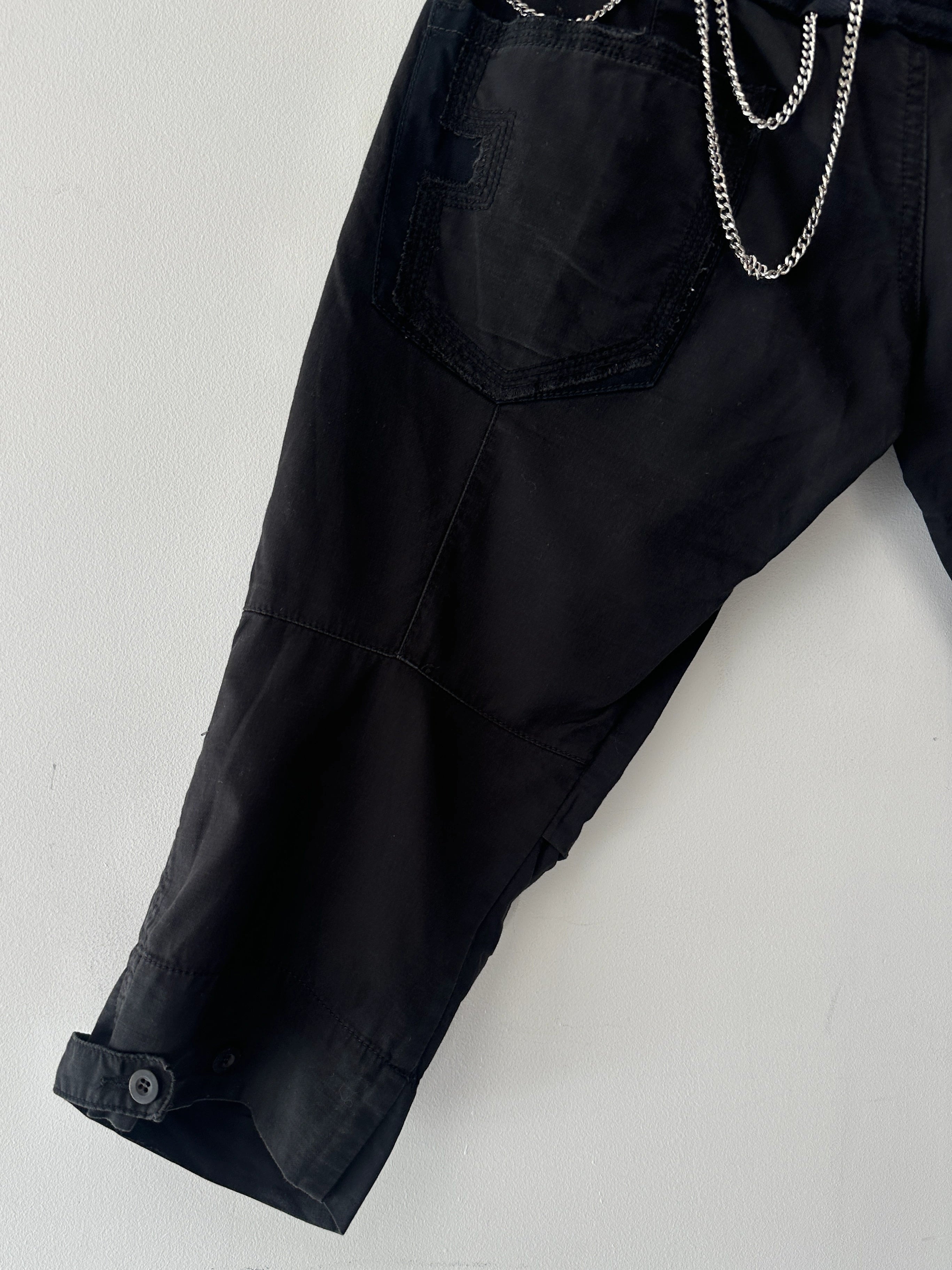 MARITHÉ + FRANÇOIS GIRBAUD - S/S 2008 PANELED CROPPED TROUSERS WITH CHAIN DETAILS