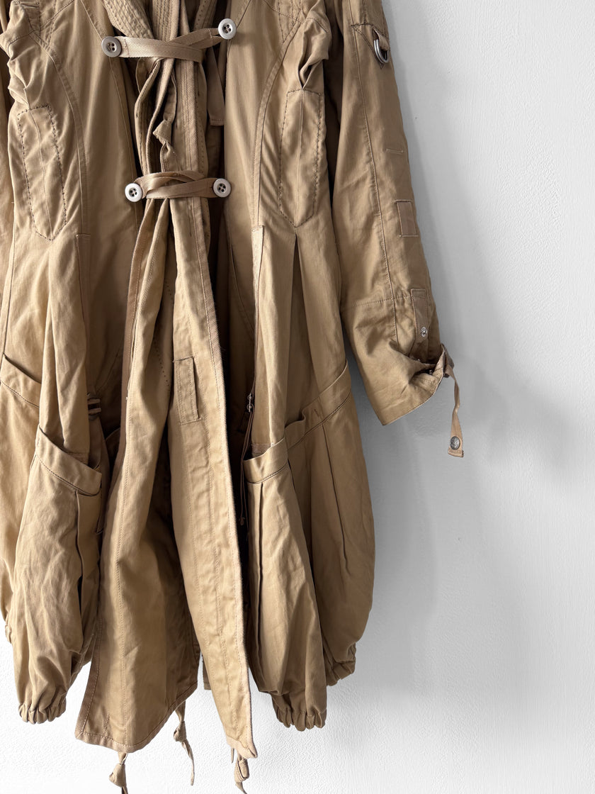 MARITHÉ + FRANÇOIS GIRBAUD - F/W 2008 RUCHED FRONT ADJUSTABLE WOOL JACKET