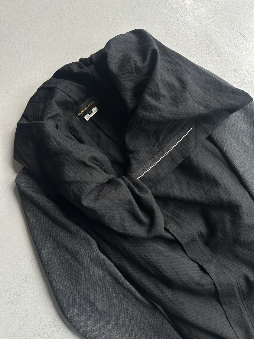 COMME DES GARÇONS - A/W 2003 ASYMMETRIC PANELED BLAZER WITH ZIP DETAIL