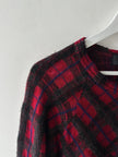 ZUCCA - early 2000s PLAID LONG SLEEVE TOP WITH FLARED HEM