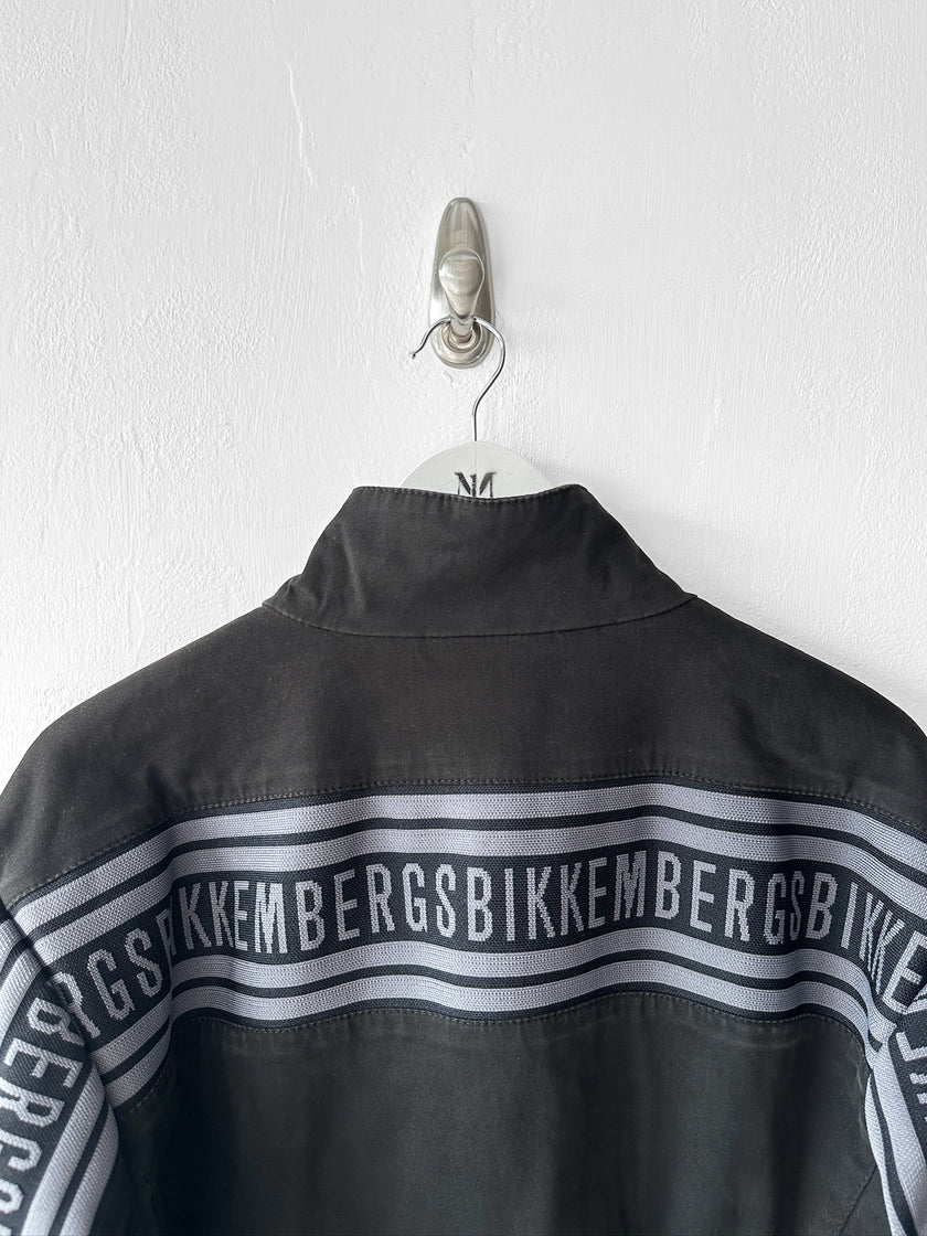 BIKKEMBERGS - early 2000s LOGO TAPE AT BACK BIKER JACKET