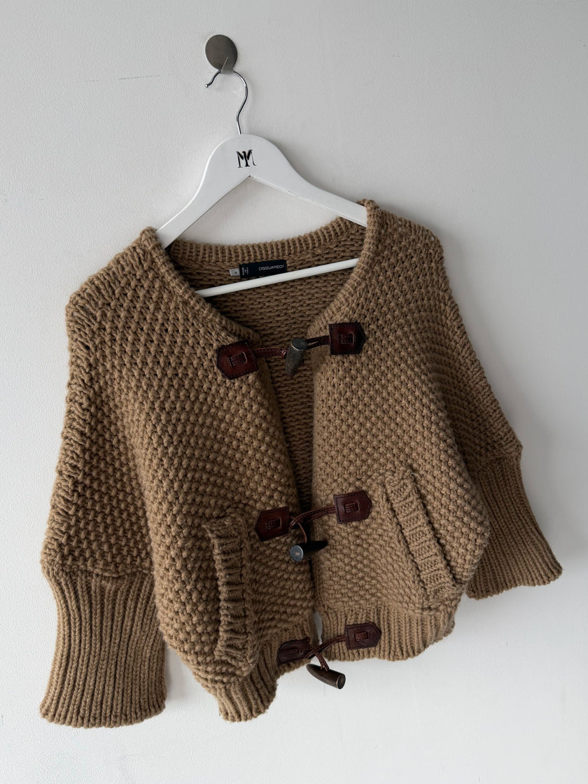 DSQUARED2 - F/W 2010 CHUNKY KNIT BOXY FIT CARDIGAN WITH TOGGLE CLOSURES