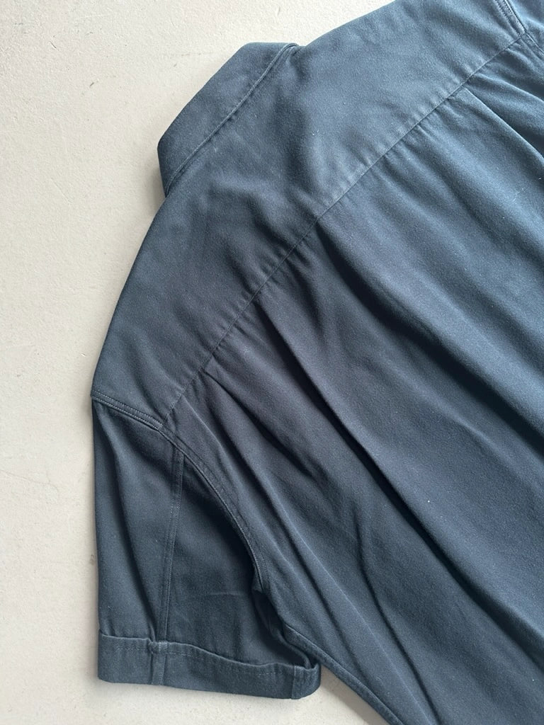 HELMUT LANG - S/S 1997 VELVET DETAIL COLLAR HALF SLEEVE SHIRT