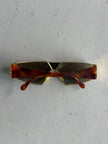 GIANFRANCO FERRÉ - 1990s GEOMETRIC SUNGLASSES WITH TORTOISESHELL ARMS