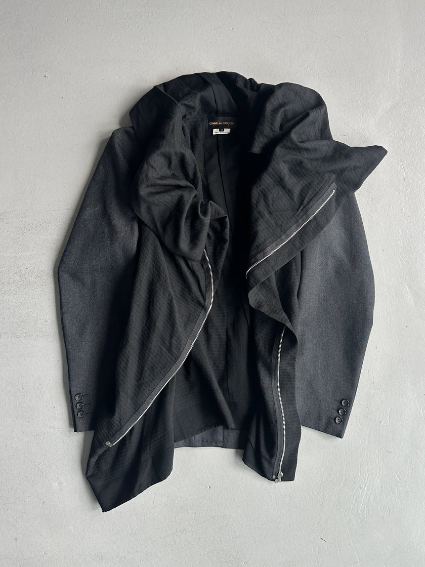 COMME DES GARÇONS - A/W 2003 ASYMMETRIC PANELED BLAZER WITH ZIP DETAIL