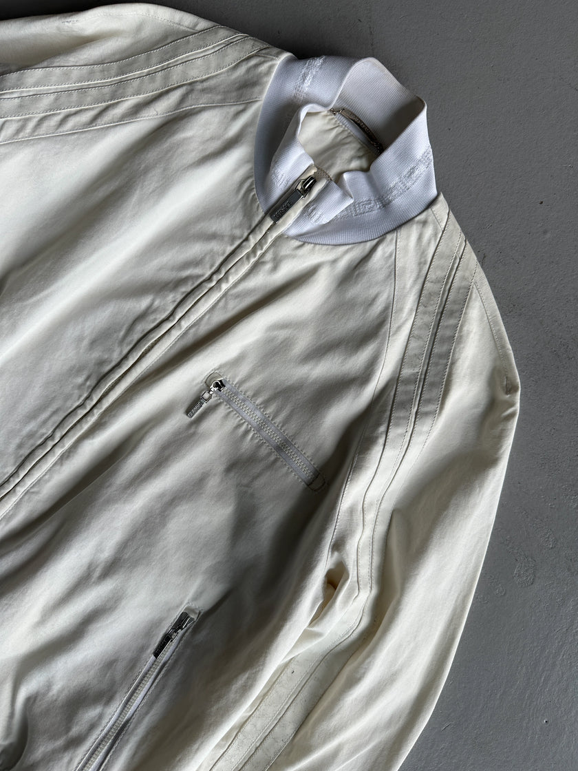 VERSACE - 1990s BOMBER JACKET WITH LEATHER PIPING