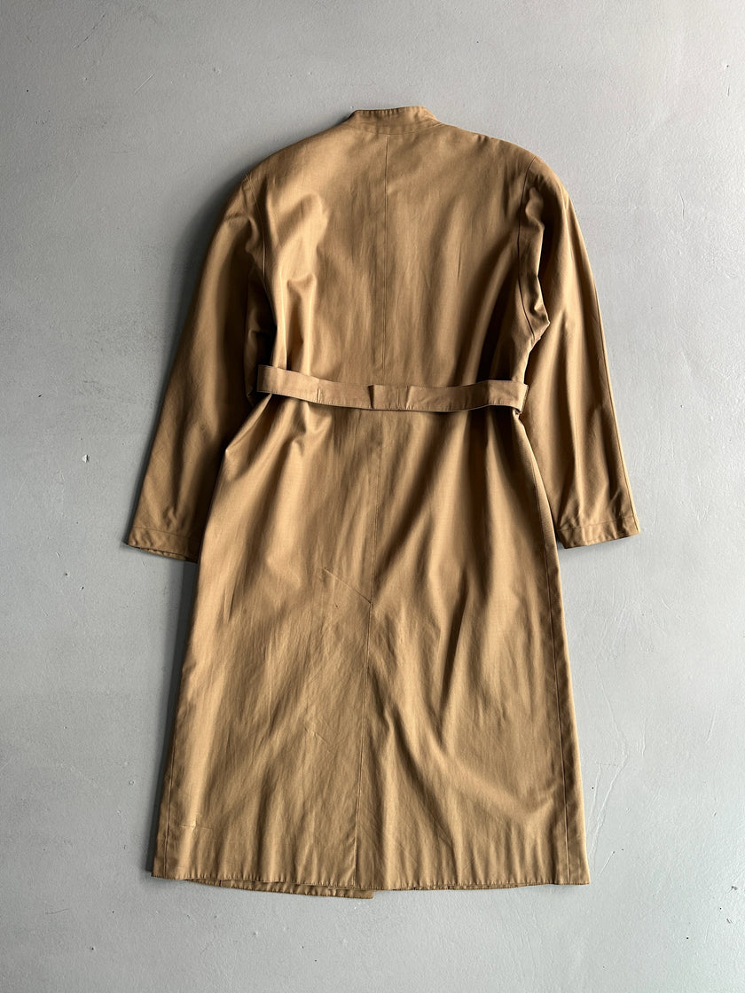 HERMÈS - 1970s MANDARIN COLLAR TRENCH COAT