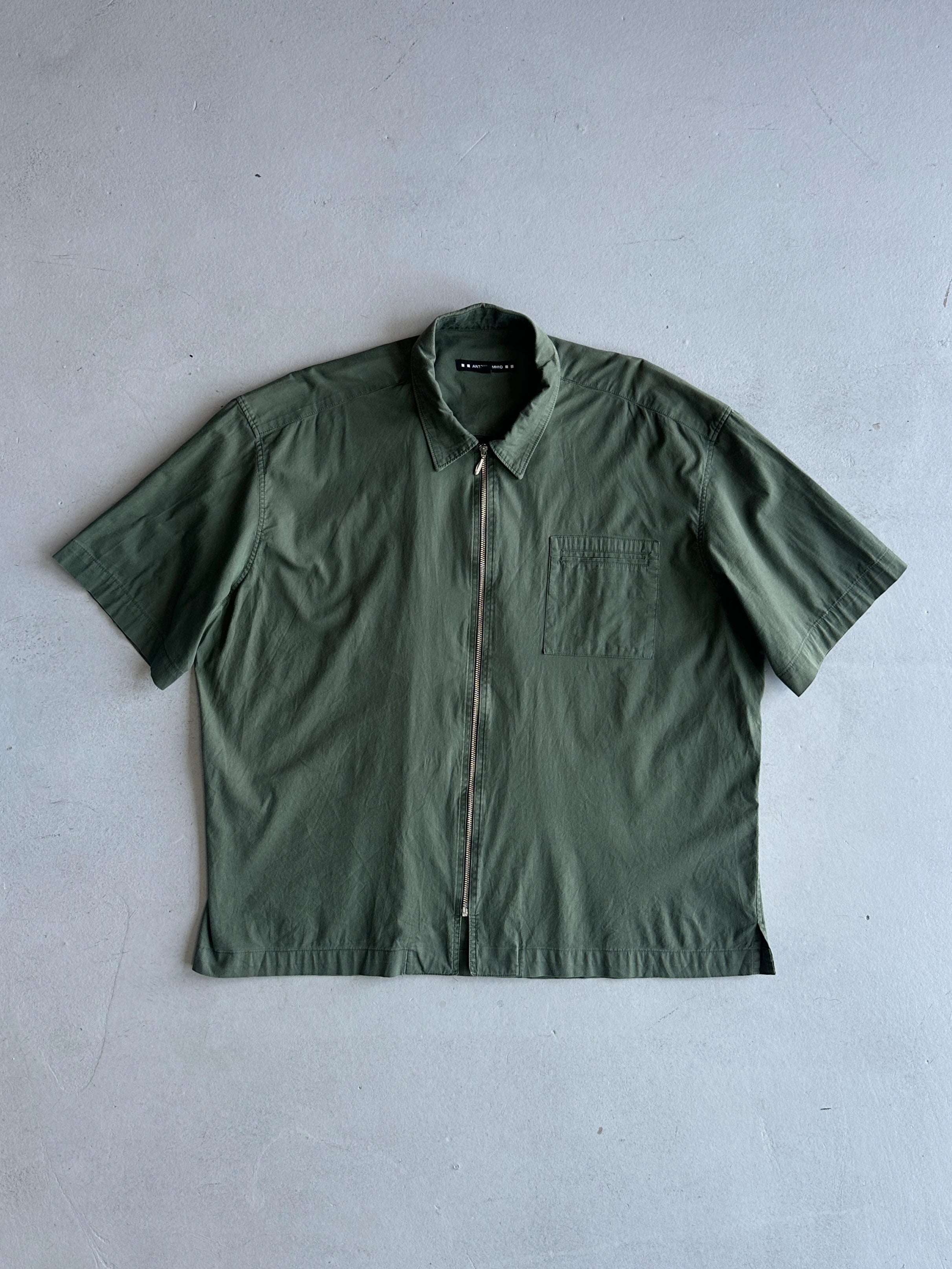 ANTONIO MIRO - 2000s ZIPPED HALF SLEEVE SHIRT