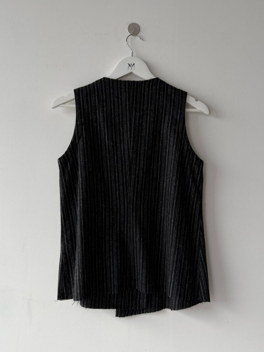 ISSEY MIYAKE HAI - 1980s PINSTRIPED VEST TOP