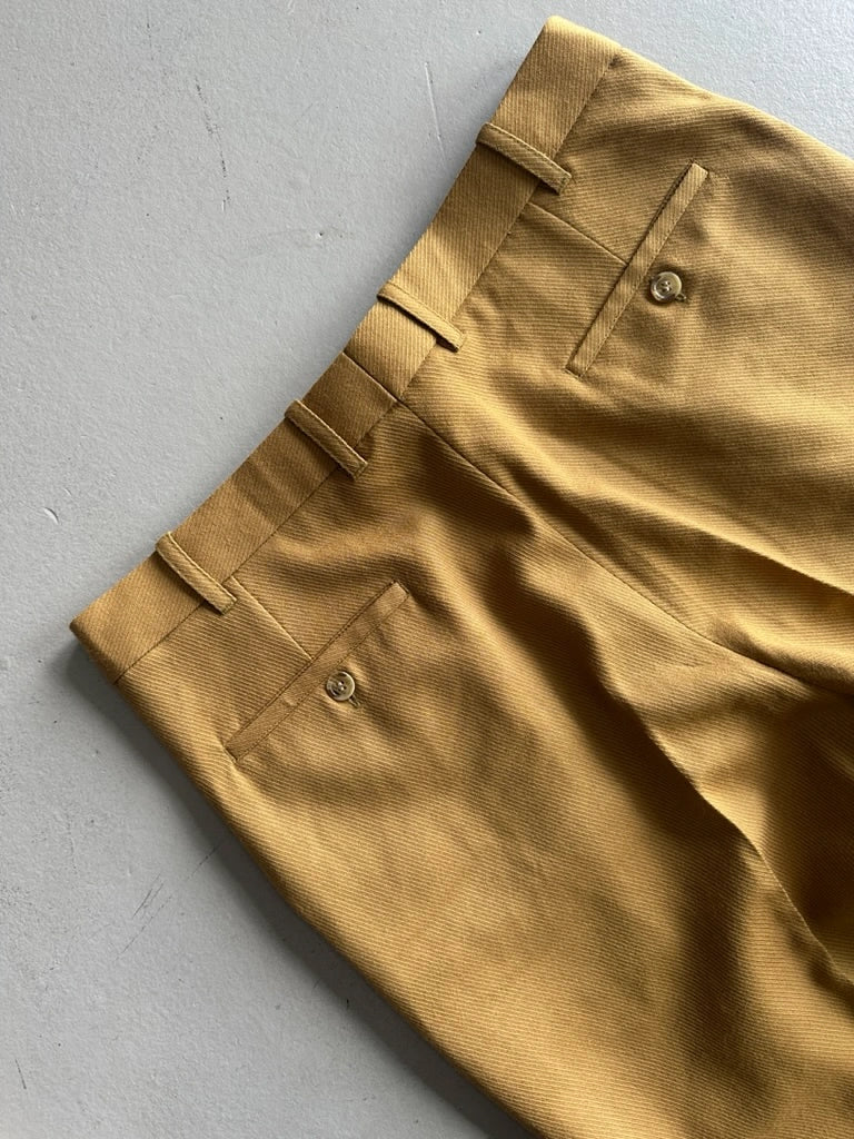 1990s FRONT PLEATS TAILORED TROUSERS WITH TURN UP HEMS