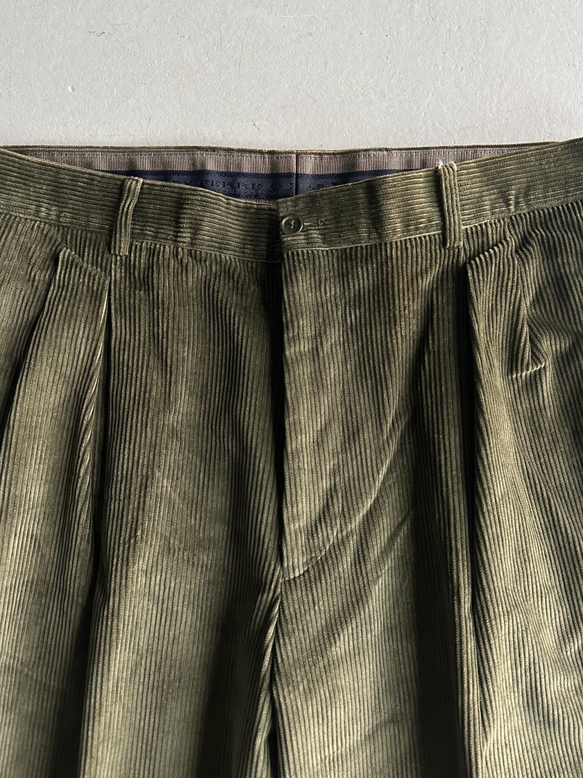 GIANFRANCO FERRÉ - 1990s CORDUROY FRONT PLEATS TROUSERS