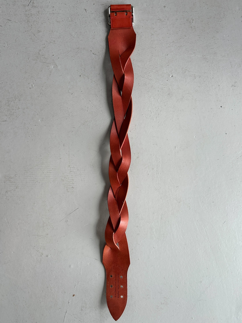 BALENCIAGA - late 2000s BRAIDED LEATHER BELT