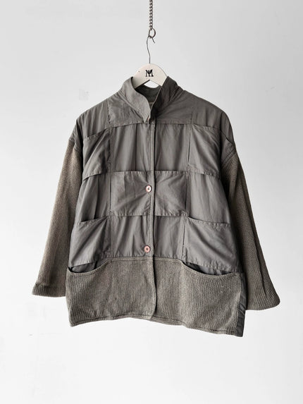 ICEBERG BY JC DE CASTELBAJAC 1980s HYBRID KNIT NYLON JACKET