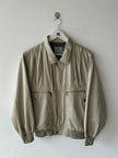 NO LABEL 1980s BOMBER JACKET WITH PLEATED FRONT DETAILS