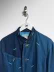 ISSEY MIYAKE - F/W 1993 PANELED DENIM JACKET WITH CONTRAST EMBROIDERED DETAILS ALL OVER