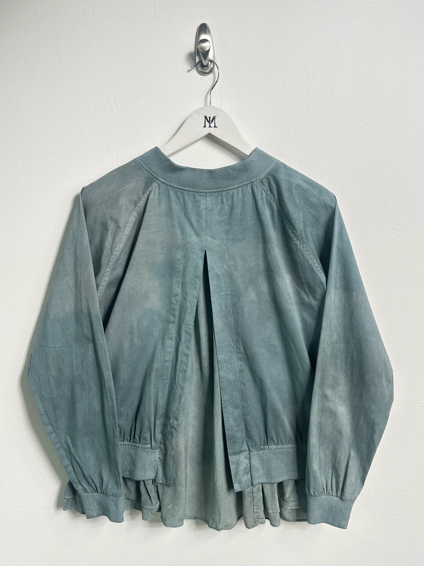 YOHJI YAMAMOTO Y'S - 1990s DYED BOMBER JACKET WITH SILK HEM AND BACK DETAIL