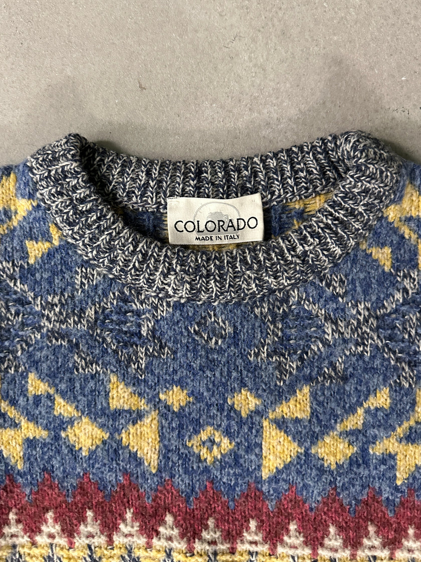1990s GEOMETRIC JACQUARD JUMPER