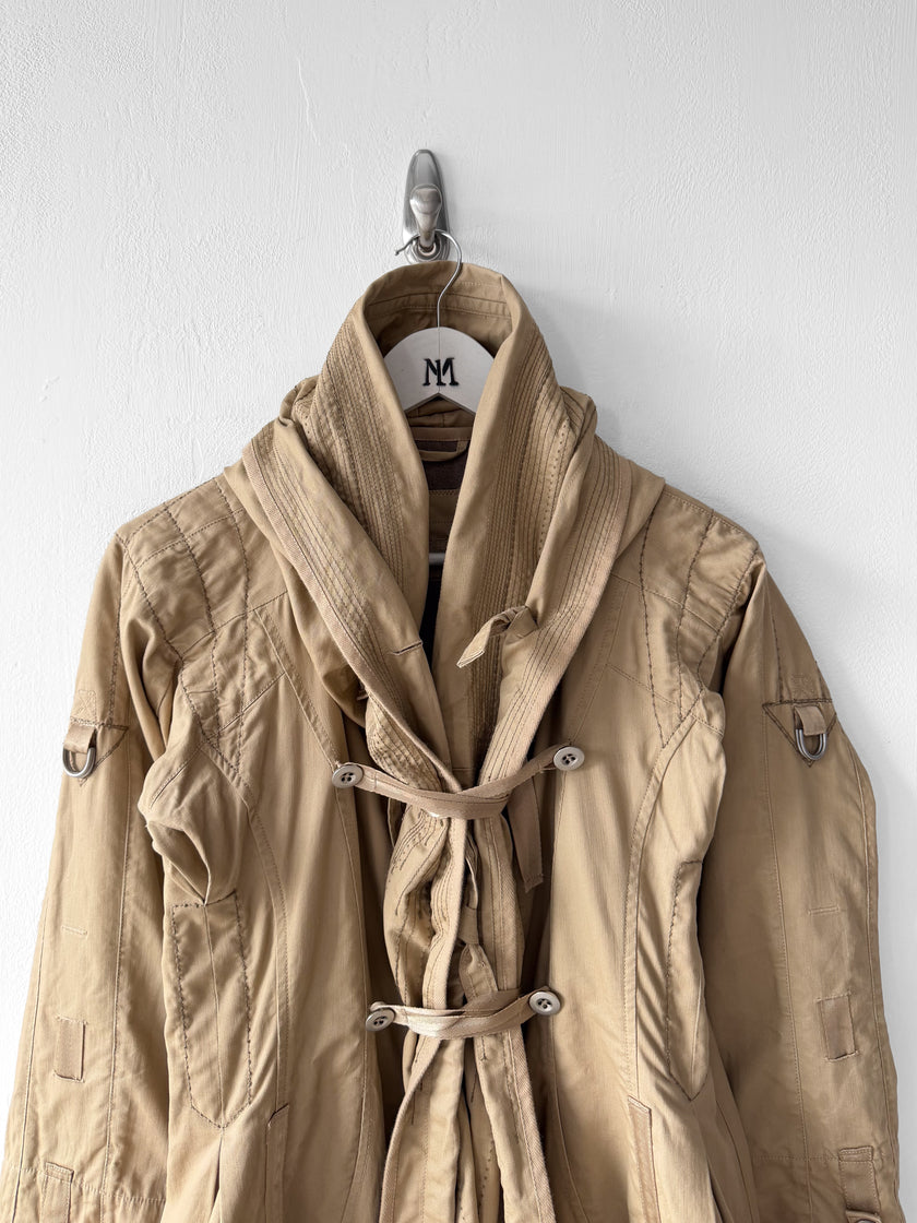 MARITHÉ + FRANÇOIS GIRBAUD - F/W 2008 RUCHED FRONT ADJUSTABLE WOOL JACKET