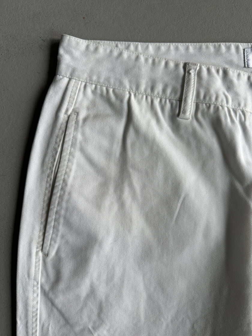 VALENTINO - 1990s STRAIGHT FIT WHITE TROUSERS