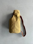 ITALIAN LABEL 1980s CANVAS DUFFLE BAG WITH CONTRASTING LEATHER STRAP