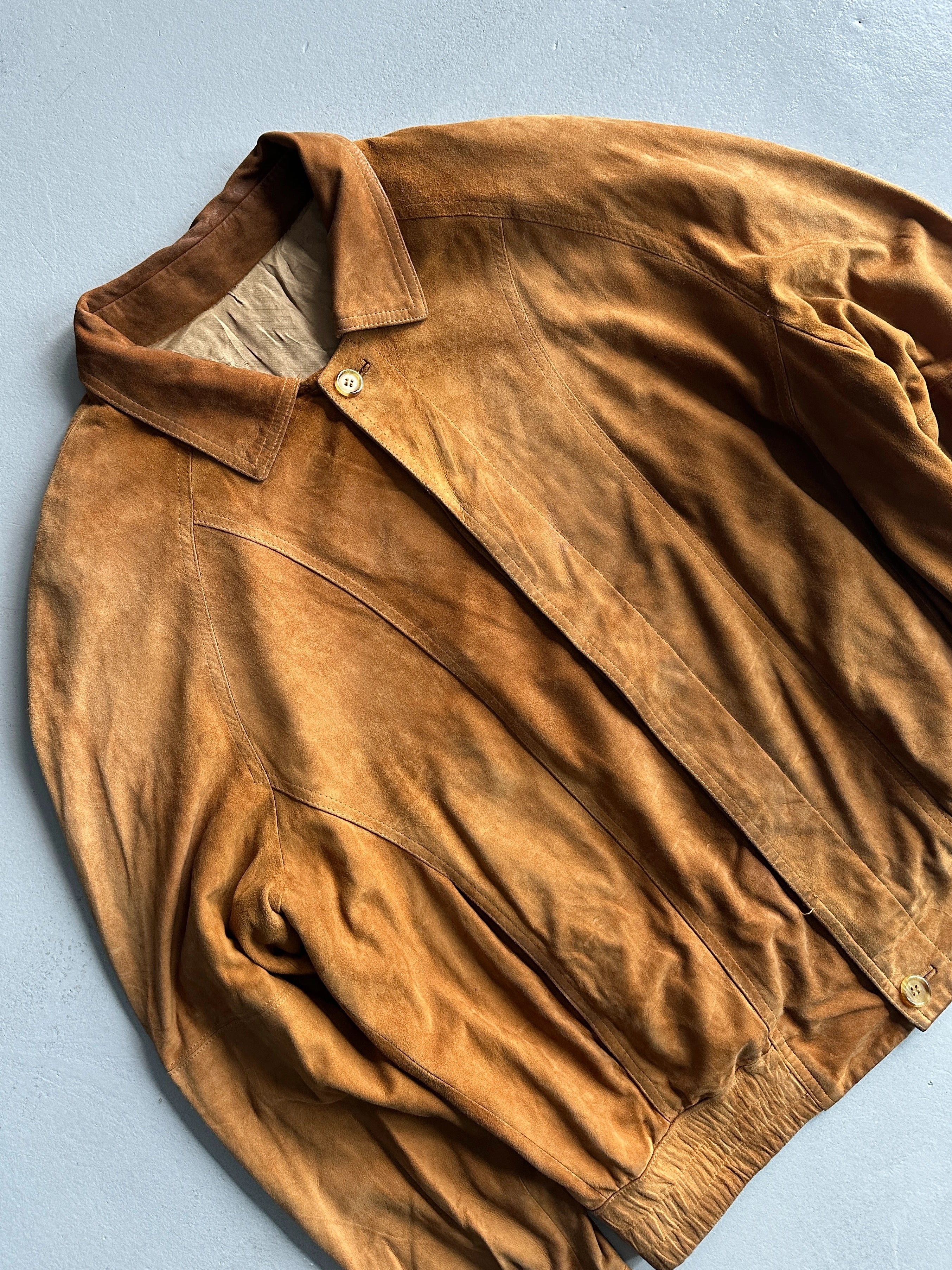 BURBERRYS - 1980s SOFT SUEDE BOMBER JACKET