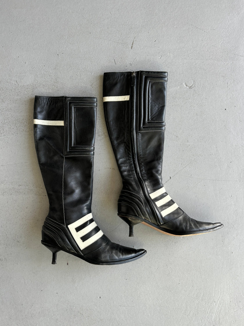 ETRO - F/W 2001 POINTED TOE KITTEN HEELS BOOTS